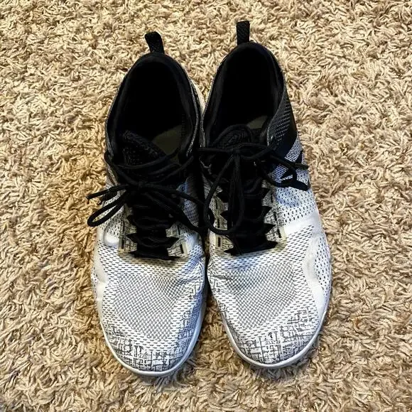 Reebok Womens 9.5 Crossfit Shoes Black White 9 1/2 Gym Workout Training Lifting - Picture 2 of 8